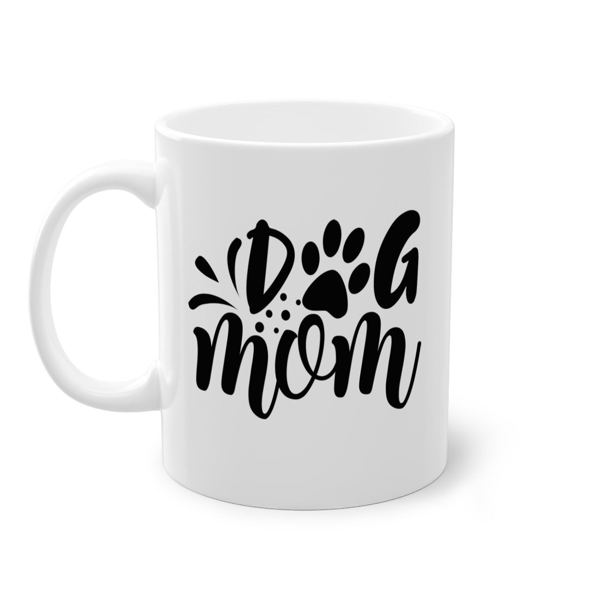 Dog Mom 268# Mug with colorful handle and glossy finish, available in multiple colors and sizes.