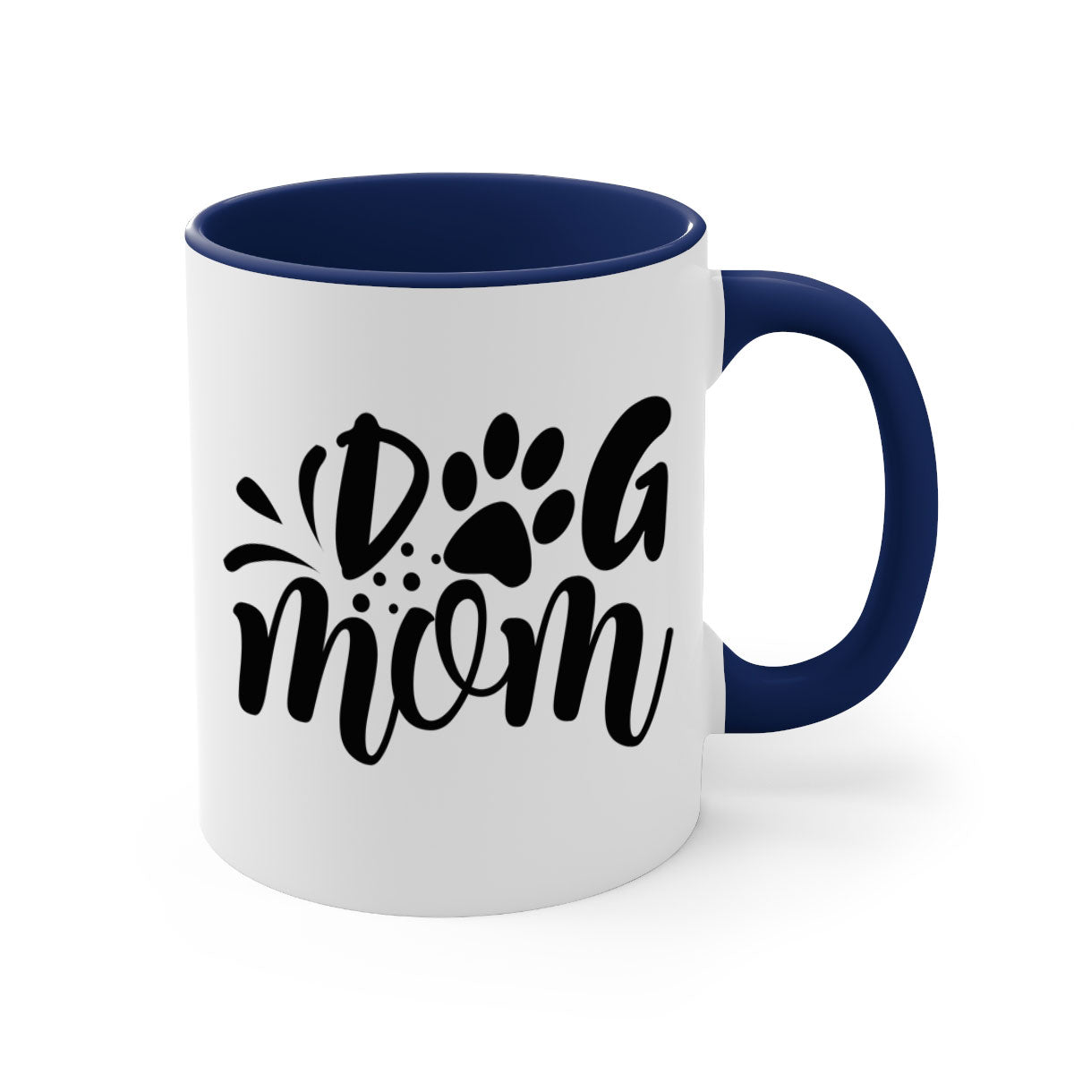 Dog Mom 268# Mug with colorful handle and glossy finish, available in multiple colors and sizes.