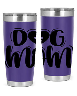 Dog Mom Style 26# Tumbler, a stylish 20oz stainless steel tumbler with a dog-themed design, perfect for hot and cold beverages.