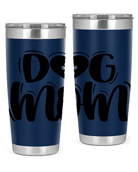 Dog Mom Style 26# Tumbler, a stylish 20oz stainless steel tumbler with a dog-themed design, perfect for hot and cold beverages.