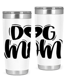 Dog Mom Style 26# Tumbler, a stylish 20oz stainless steel tumbler with a dog-themed design, perfect for hot and cold beverages.