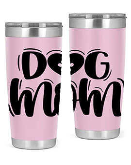 Dog Mom Style 26# Tumbler, a stylish 20oz stainless steel tumbler with a dog-themed design, perfect for hot and cold beverages.