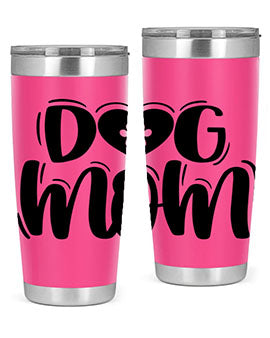 Dog Mom Style 26# Tumbler, a stylish 20oz stainless steel tumbler with a dog-themed design, perfect for hot and cold beverages.