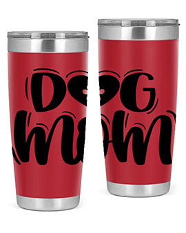Dog Mom Style 26# Tumbler, a stylish 20oz stainless steel tumbler with a dog-themed design, perfect for hot and cold beverages.