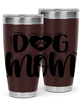 Dog Mom Style 26# Tumbler, a stylish 20oz stainless steel tumbler with a dog-themed design, perfect for hot and cold beverages.