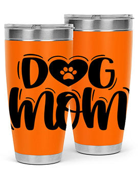 Dog Mom Style 26# Tumbler, a stylish 20oz stainless steel tumbler with a dog-themed design, perfect for hot and cold beverages.