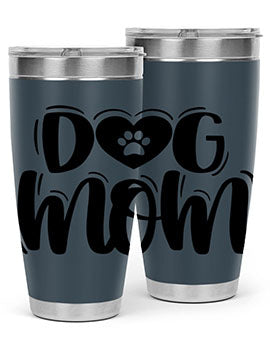 Dog Mom Style 26# Tumbler, a stylish 20oz stainless steel tumbler with a dog-themed design, perfect for hot and cold beverages.