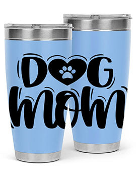 Dog Mom Style 26# Tumbler, a stylish 20oz stainless steel tumbler with a dog-themed design, perfect for hot and cold beverages.