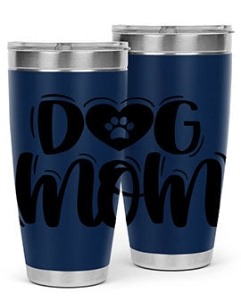 Dog Mom Style 26# Tumbler, a stylish 20oz stainless steel tumbler with a dog-themed design, perfect for hot and cold beverages.