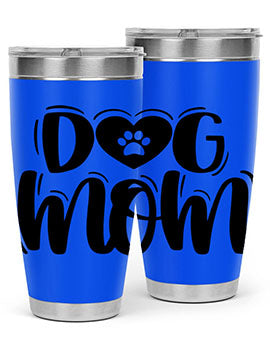 Dog Mom Style 26# Tumbler, a stylish 20oz stainless steel tumbler with a dog-themed design, perfect for hot and cold beverages.