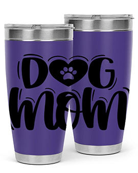 Dog Mom Style 26# Tumbler, a stylish 20oz stainless steel tumbler with a dog-themed design, perfect for hot and cold beverages.