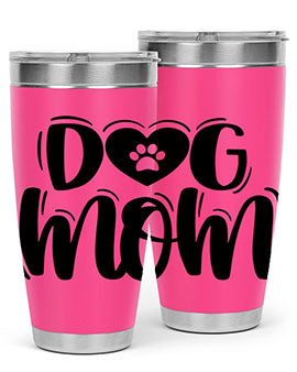 Dog Mom Style 26# Tumbler, a stylish 20oz stainless steel tumbler with a dog-themed design, perfect for hot and cold beverages.