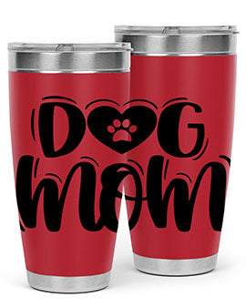 Dog Mom Style 26# Tumbler, a stylish 20oz stainless steel tumbler with a dog-themed design, perfect for hot and cold beverages.