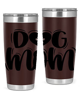 Dog Mom Style 26# Tumbler, a stylish 20oz stainless steel tumbler with a dog-themed design, perfect for hot and cold beverages.