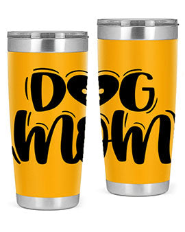 Dog Mom Style 26# Tumbler, a stylish 20oz stainless steel tumbler with a dog-themed design, perfect for hot and cold beverages.