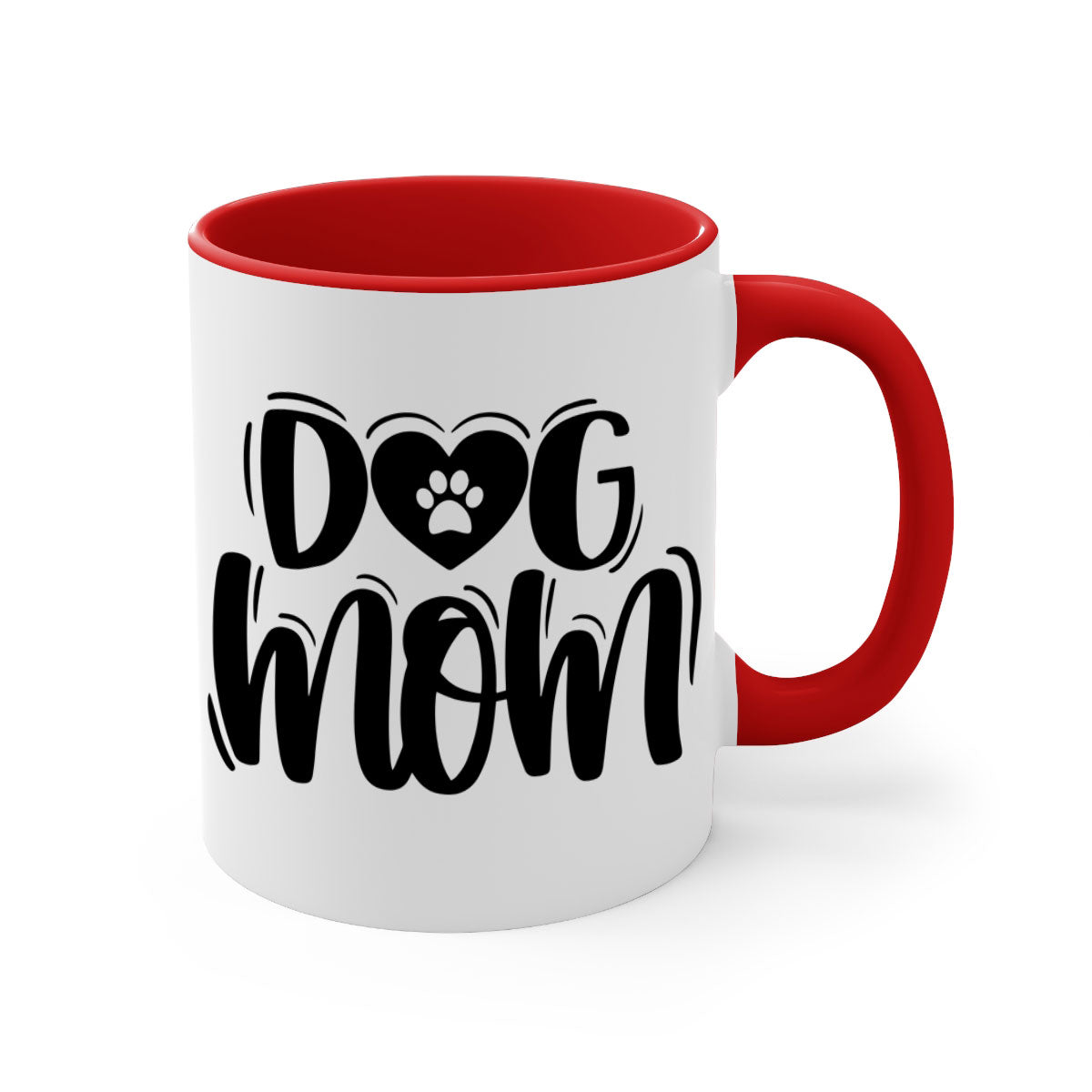 Dog Mom Style 26# Mug in five color options with glossy finish and easy-grip handle.