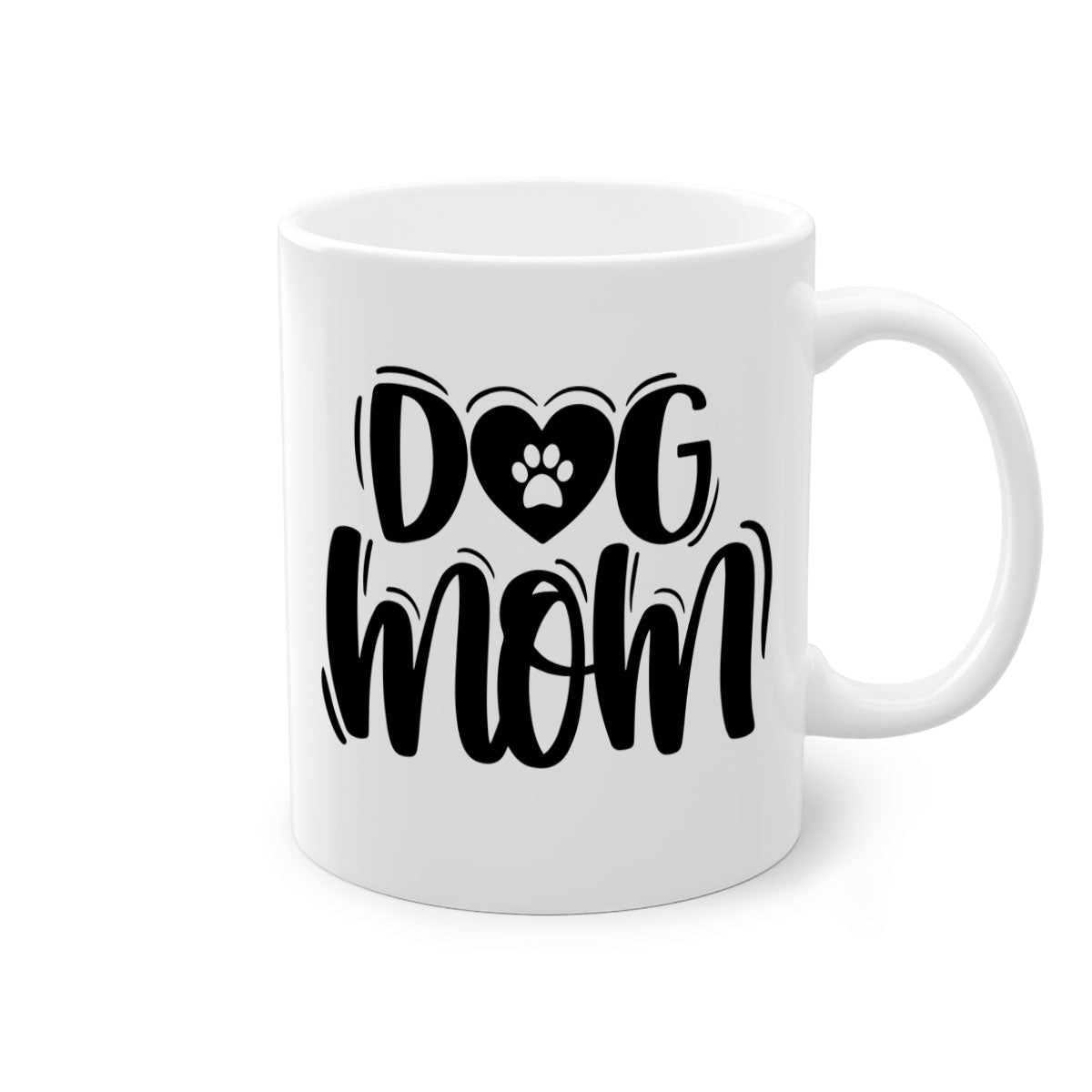 Dog Mom Style 26# Mug in five color options with glossy finish and easy-grip handle.