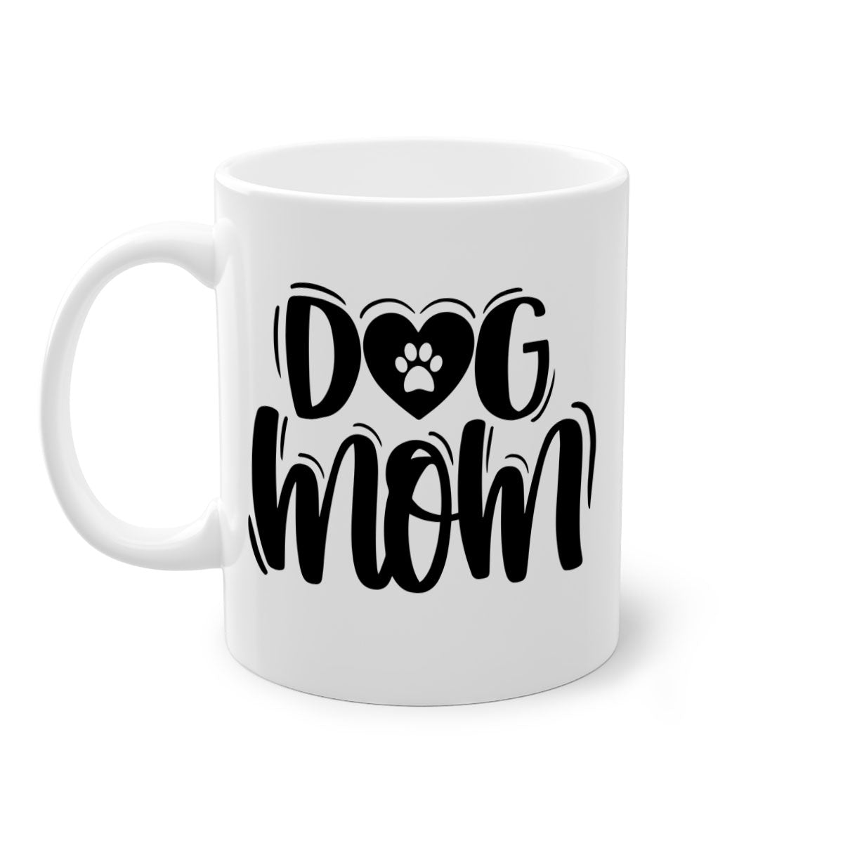 Dog Mom Style 26# Mug in five color options with glossy finish and easy-grip handle.