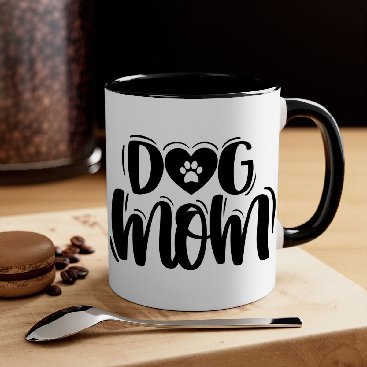 Dog Mom Style 26# Mug in five color options with glossy finish and easy-grip handle.