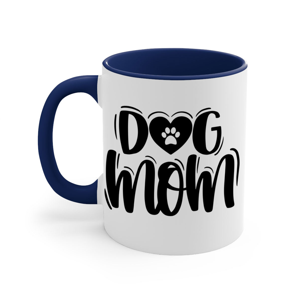 Dog Mom Style 26# Mug in five color options with glossy finish and easy-grip handle.
