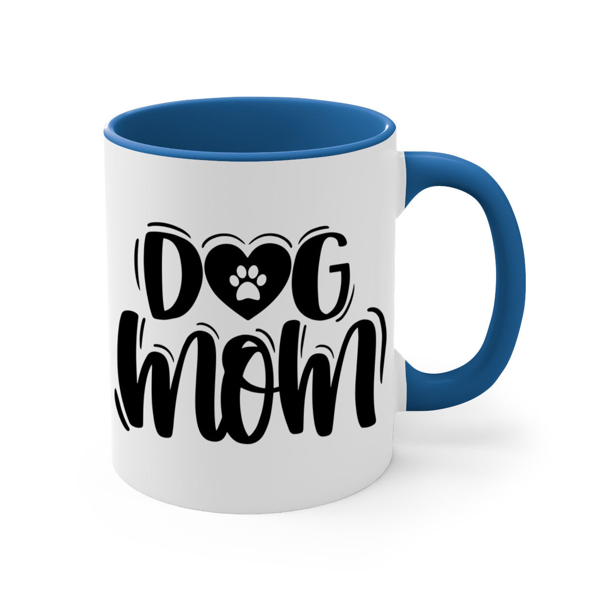 Dog Mom Style 26# Mug in five color options with glossy finish and easy-grip handle.
