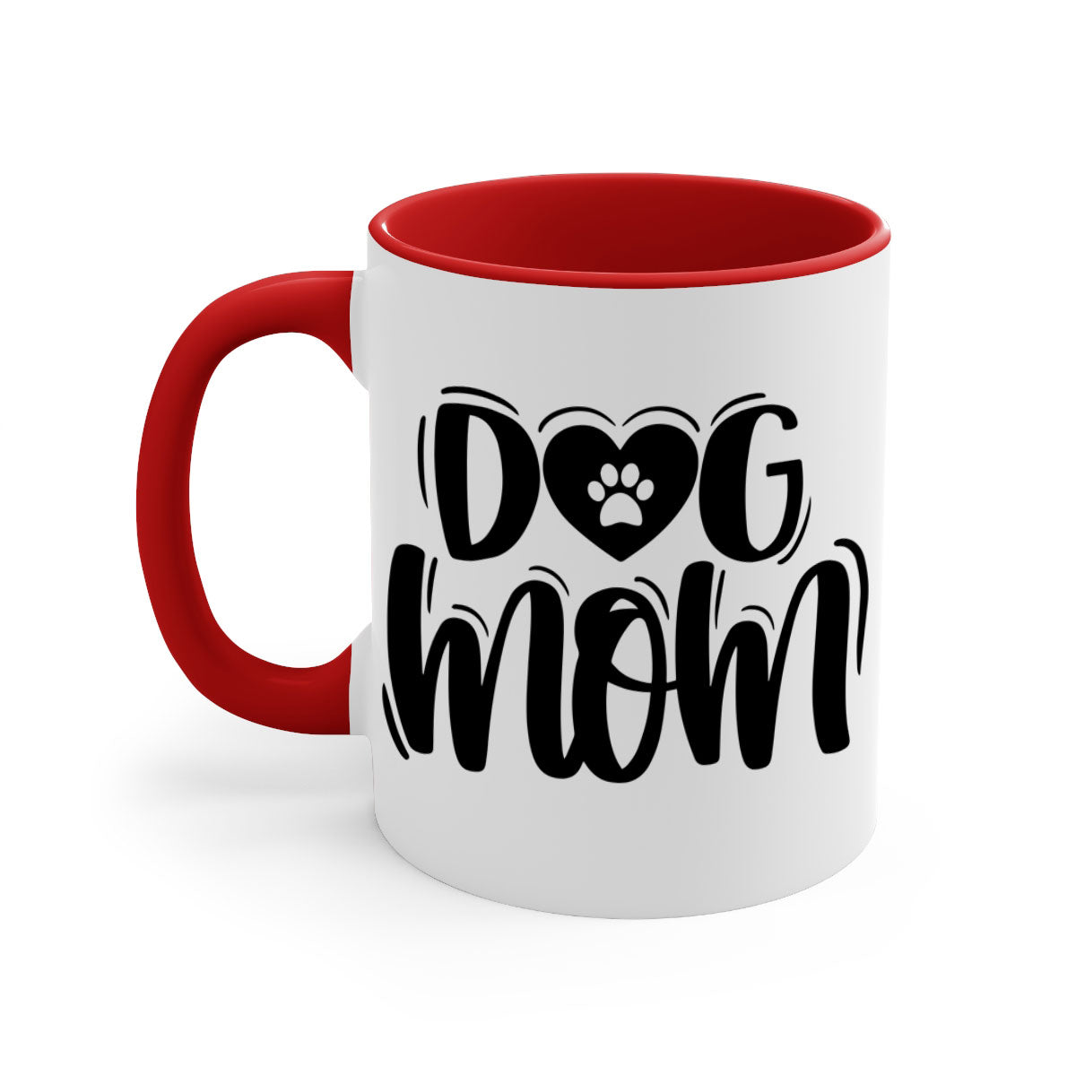 Dog Mom Style 26# Mug in five color options with glossy finish and easy-grip handle.