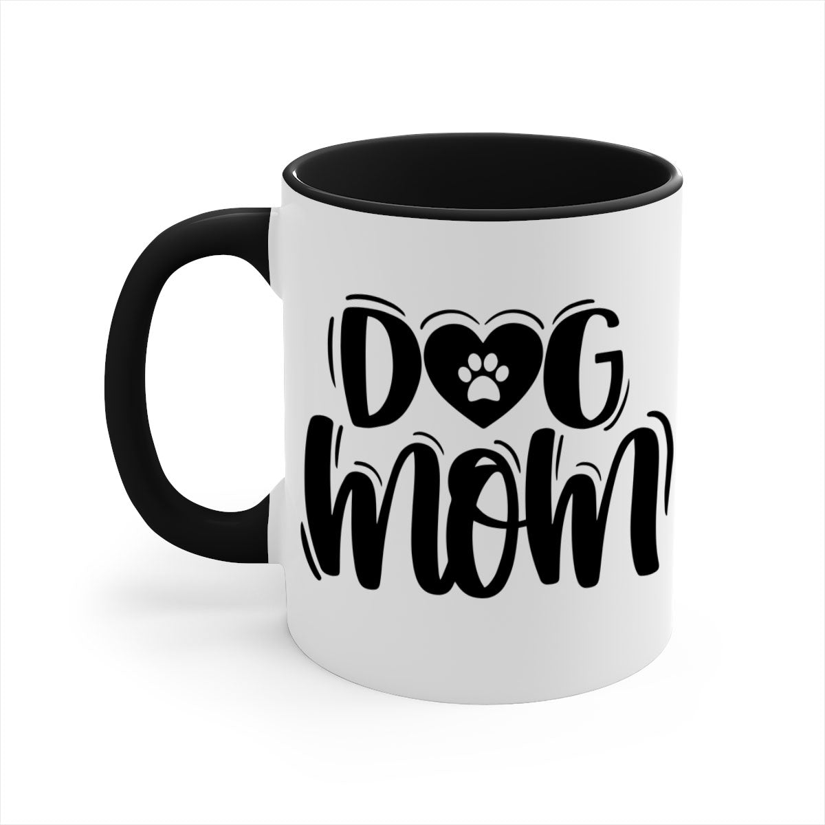 Dog Mom Style 26# Mug in five color options with glossy finish and easy-grip handle.