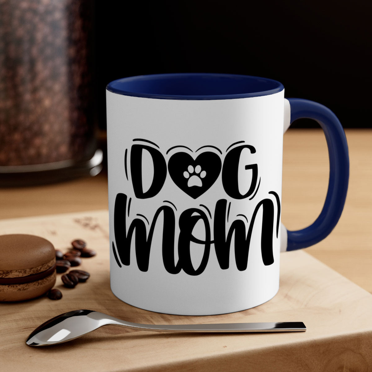 Dog Mom Style 26# Mug in five color options with glossy finish and easy-grip handle.