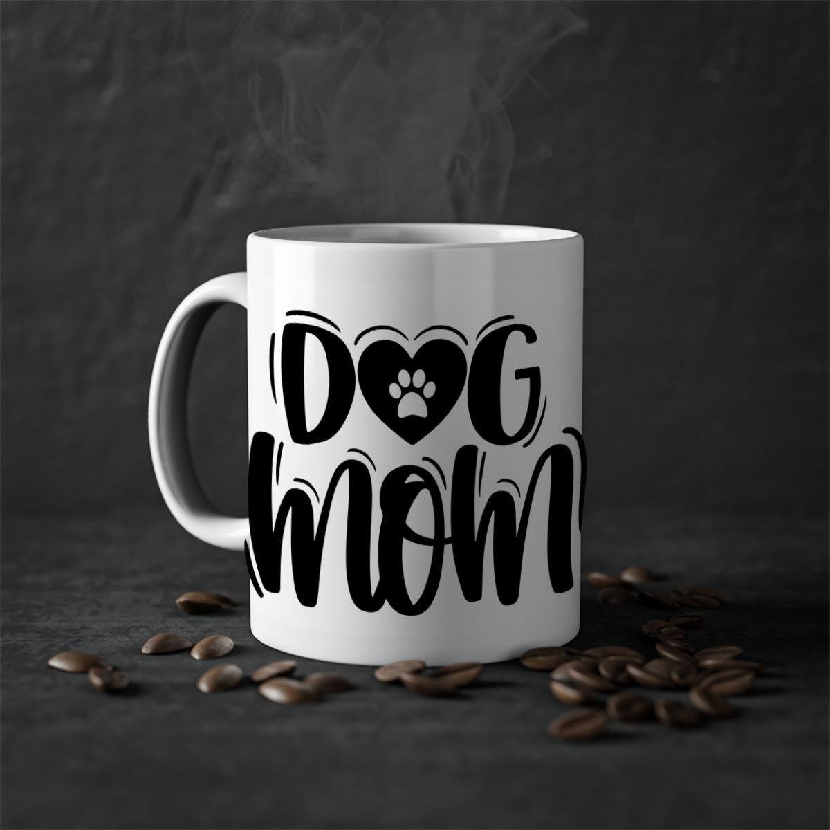 Dog Mom Style 26# Mug in five color options with glossy finish and easy-grip handle.