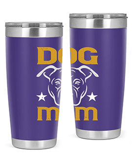 Dog Mom Style 46# Tumbler in stainless steel with a stylish design, perfect for dog lovers.