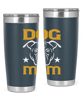 Dog Mom Style 46# Tumbler in stainless steel with a stylish design, perfect for dog lovers.