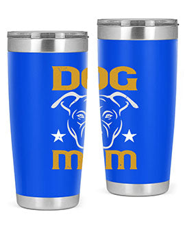Dog Mom Style 46# Tumbler in stainless steel with a stylish design, perfect for dog lovers.
