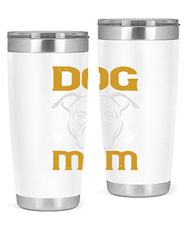 Dog Mom Style 46# Tumbler in stainless steel with a stylish design, perfect for dog lovers.