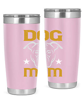 Dog Mom Style 46# Tumbler in stainless steel with a stylish design, perfect for dog lovers.