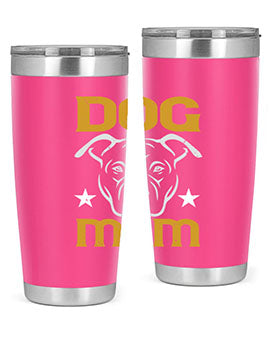 Dog Mom Style 46# Tumbler in stainless steel with a stylish design, perfect for dog lovers.