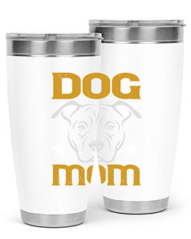 Dog Mom Style 46# Tumbler in stainless steel with a stylish design, perfect for dog lovers.