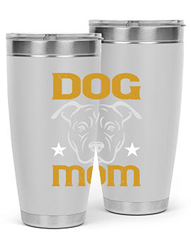 Dog Mom Style 46# Tumbler in stainless steel with a stylish design, perfect for dog lovers.