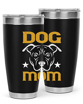 Dog Mom Style 46# Tumbler in stainless steel with a stylish design, perfect for dog lovers.