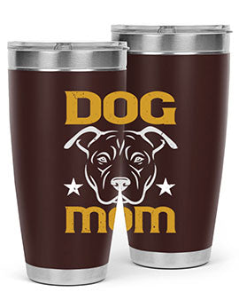 Dog Mom Style 46# Tumbler in stainless steel with a stylish design, perfect for dog lovers.