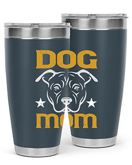 Dog Mom Style 46# Tumbler in stainless steel with a stylish design, perfect for dog lovers.