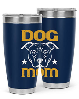 Dog Mom Style 46# Tumbler in stainless steel with a stylish design, perfect for dog lovers.