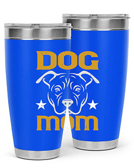 Dog Mom Style 46# Tumbler in stainless steel with a stylish design, perfect for dog lovers.