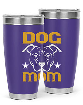 Dog Mom Style 46# Tumbler in stainless steel with a stylish design, perfect for dog lovers.