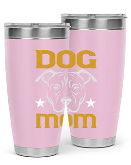 Dog Mom Style 46# Tumbler in stainless steel with a stylish design, perfect for dog lovers.