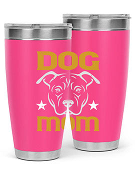 Dog Mom Style 46# Tumbler in stainless steel with a stylish design, perfect for dog lovers.