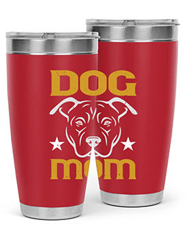 Dog Mom Style 46# Tumbler in stainless steel with a stylish design, perfect for dog lovers.