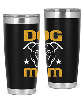 Dog Mom Style 46# Tumbler in stainless steel with a stylish design, perfect for dog lovers.