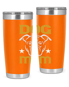 Dog Mom Style 46# Tumbler in stainless steel with a stylish design, perfect for dog lovers.
