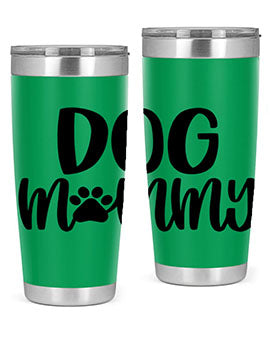 Dog Mommy Style 24# Tumbler in stainless steel with a stylish design, perfect for dog lovers.