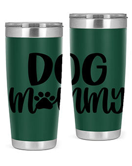 Dog Mommy Style 24# Tumbler in stainless steel with a stylish design, perfect for dog lovers.